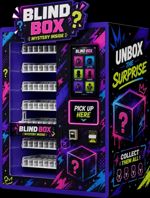 Máquina expendedora modelo AB, diseño cajas sorpresa 1