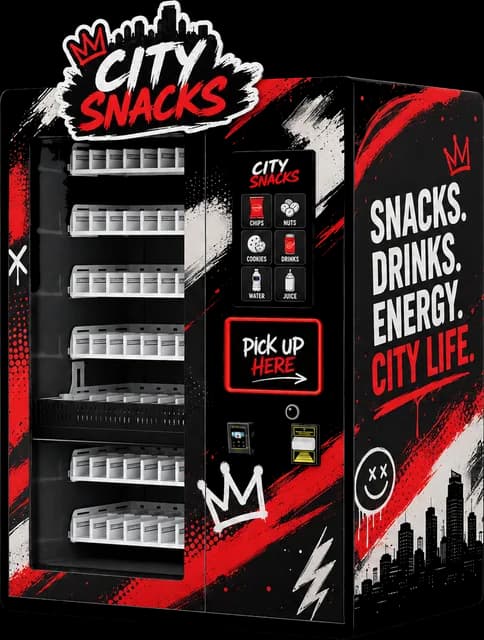 Máquina expendedora modelo AB, diseño snacks 1