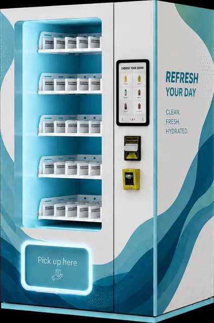 Máquina expendedora modelo AM, diseño bebidas 3
