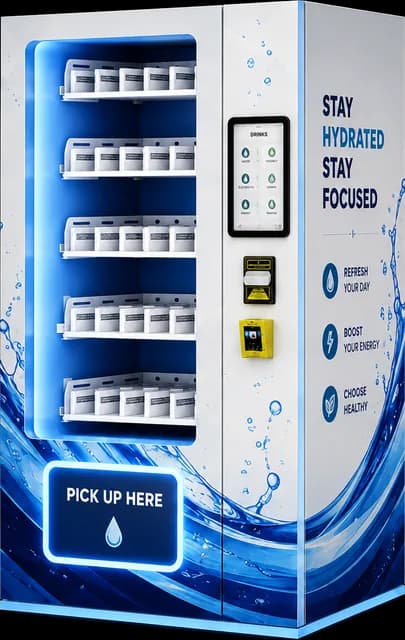 Máquina expendedora modelo AM, diseño bebidas 4