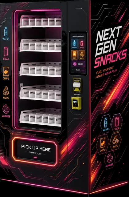 Máquina expendedora modelo AM, diseño snacks 12