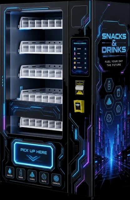 AM vending machine, Futuristic snacks 3 design