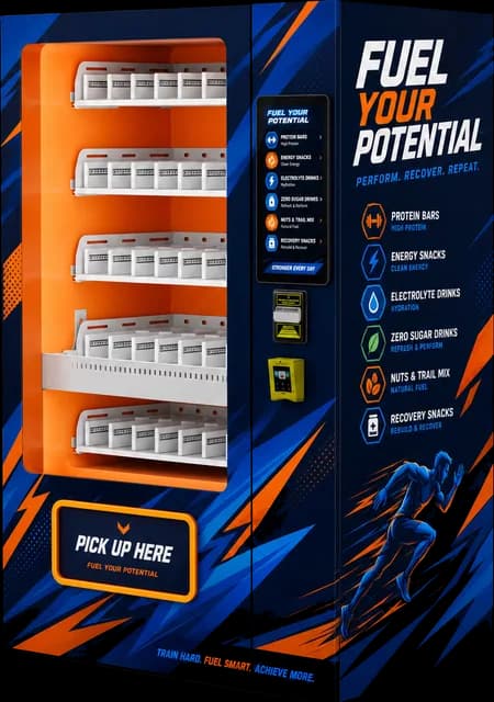 AM vending machine, Healthy & Fitness 3 design