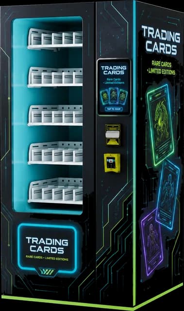 Máquina expendedora modelo AS, diseño cartas coleccionables 1