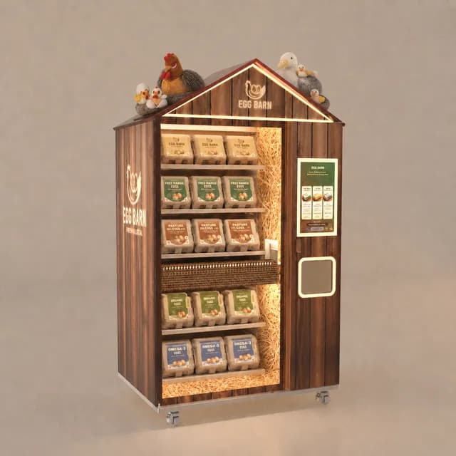 LB vending machine, Egg barn 1 design