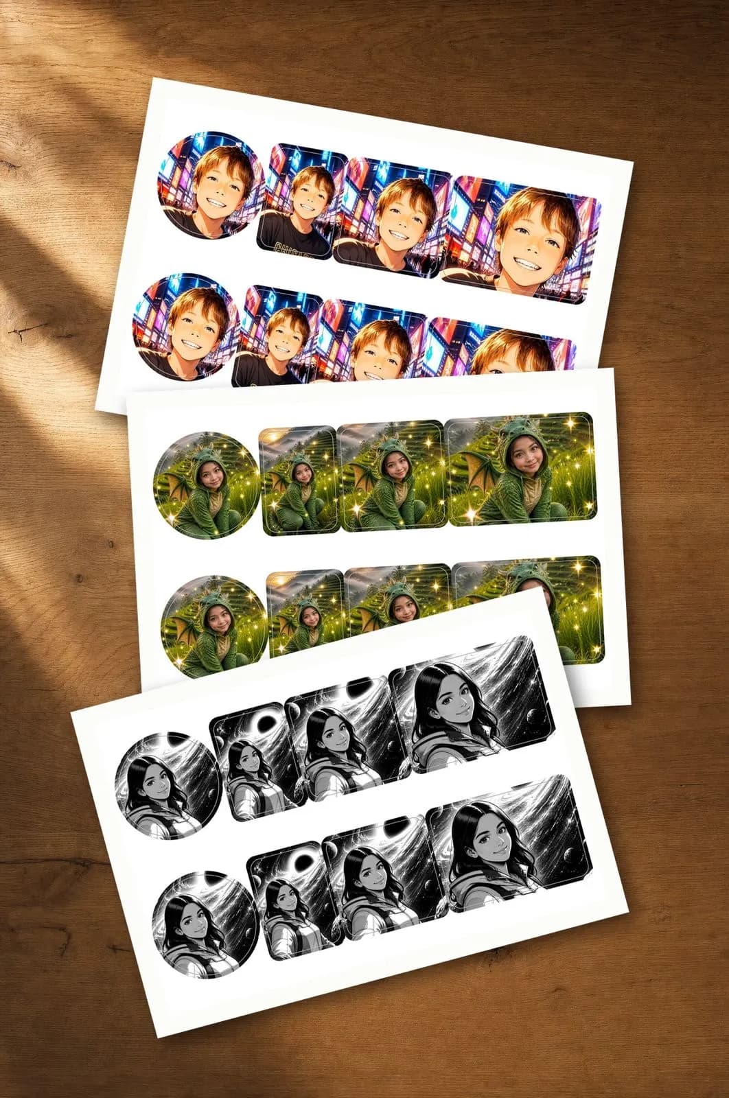 AI photo strips printed by the Futureino AI Photo Booth