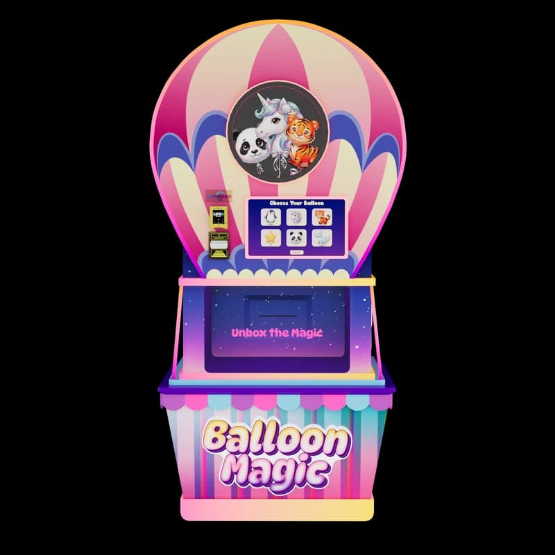 Balloon Magic vending machine, front view by Futureino
