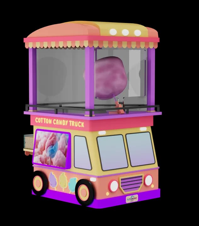 COTTON CANDY TRUCK Futureino, machine à barbe à papa compacte et semi-automatique pour les événements