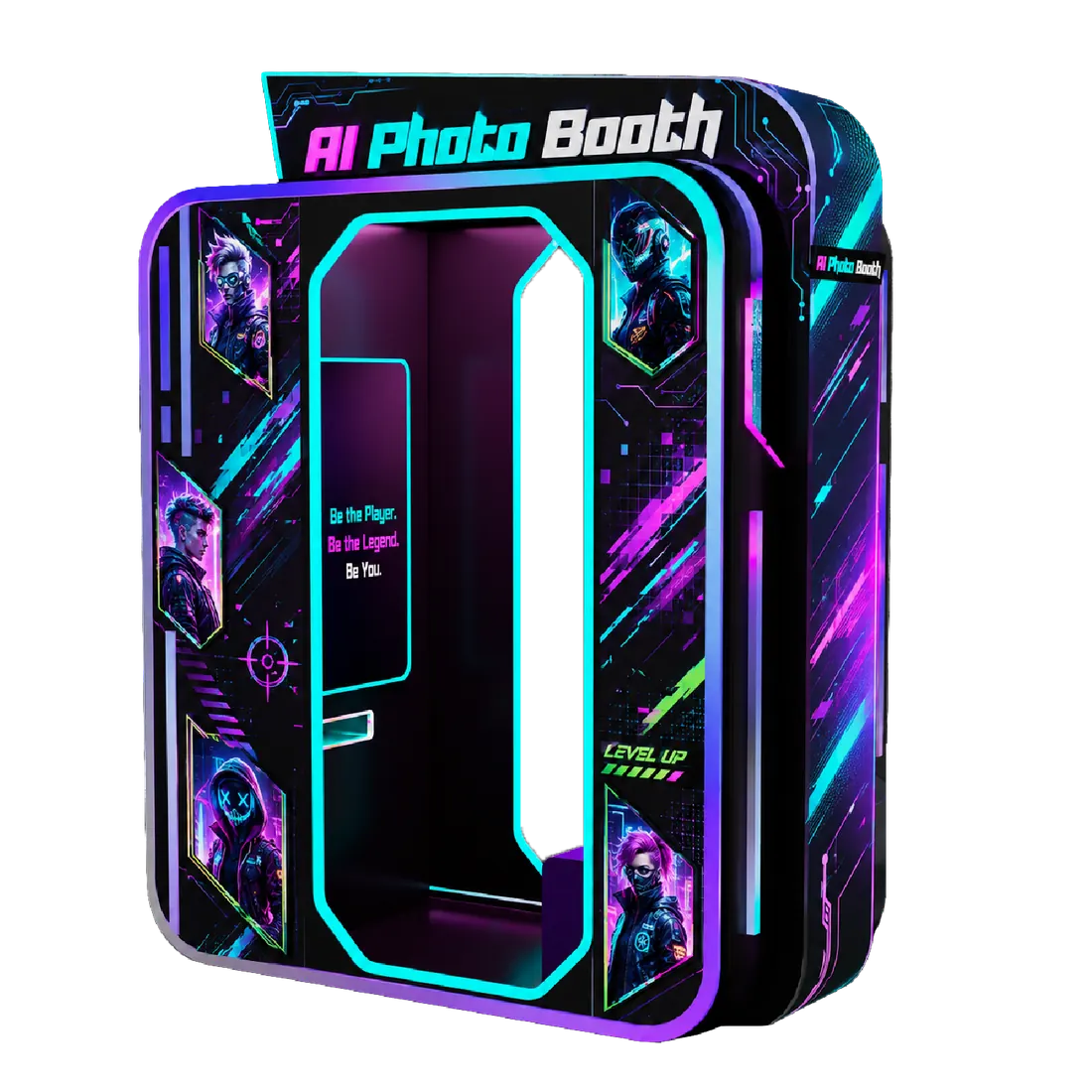 AI Photo Booth in the Neon Arcade design